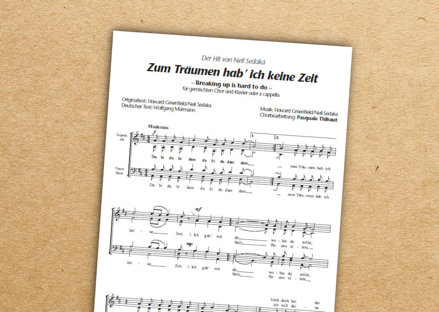 Der erste Chorsatz: Zum Träumen hab' ich keine Zeit